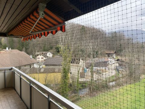 Balcon encastré avec toile solaire