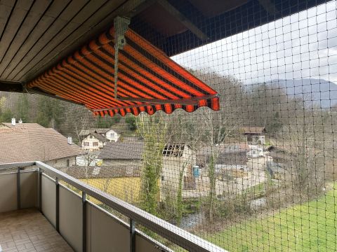 Balcon encastré avec toile solaire