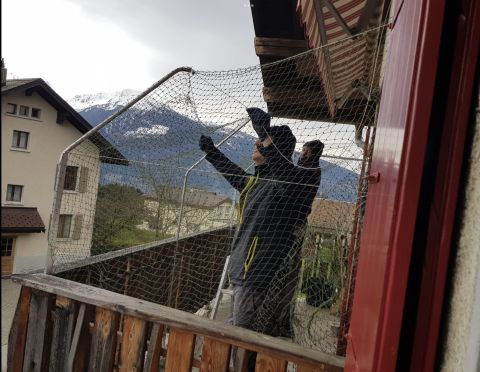 Balcon, porte, bavolet