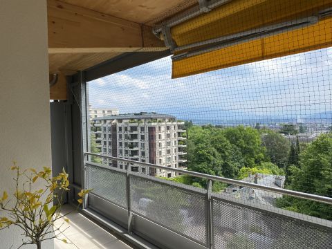 Balcon encastré avec toile solaire