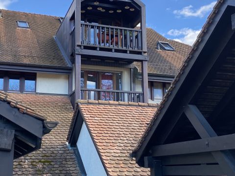 Balcon structure en bois