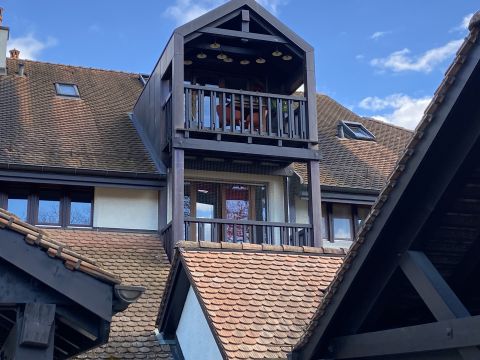Balcon structure en bois