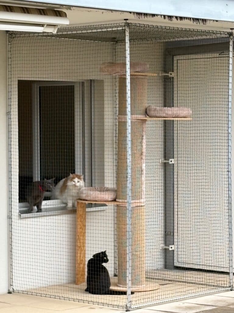 Small catio on a balcony without drilling holes