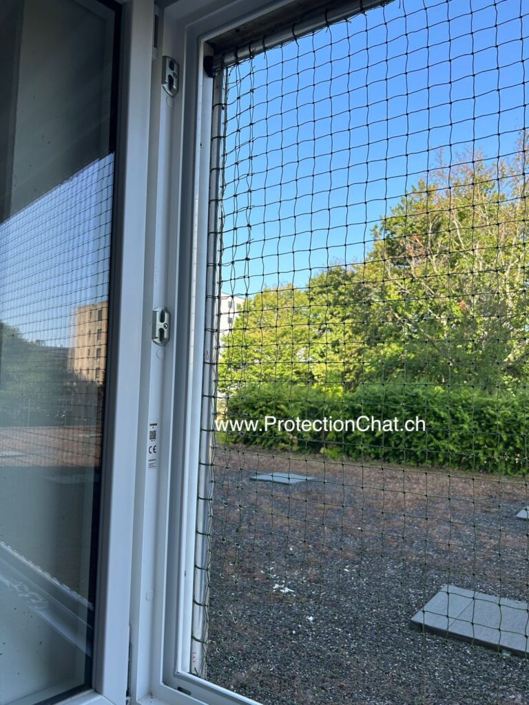Protection Chat frame with net for window without drilling holes 02